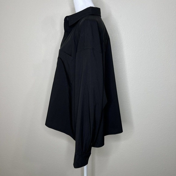 Athleta Black Long Sleeve Cropped Button Up Stretch Tech Top Plus Size 1X NWT - Picture 8 of 16